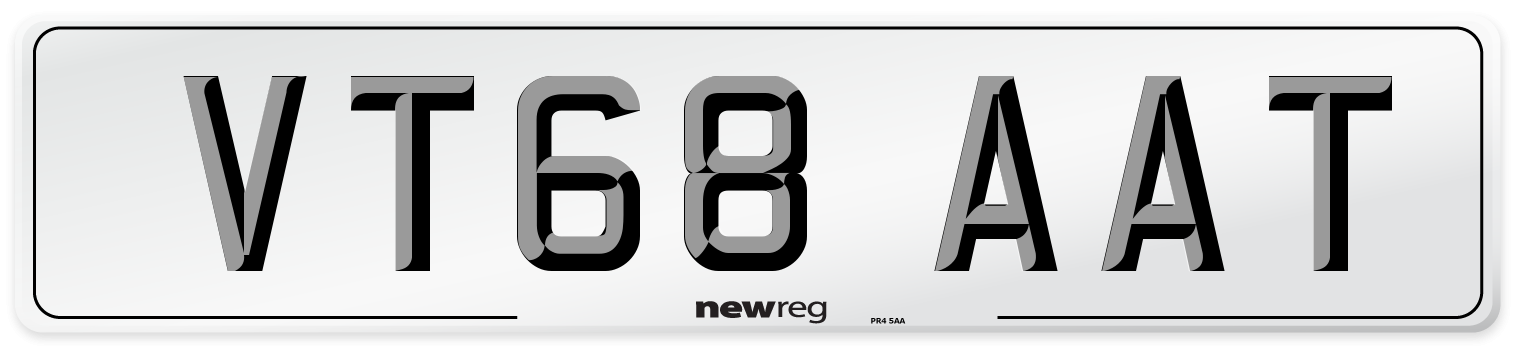 VT68 AAT Number Plate from New Reg